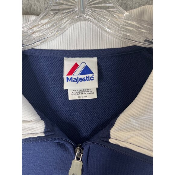 Boston Red Sox Full Zip Jacket Mens Medium MLB Baseball Navy White Trim Majestic - Picture 9 of 13